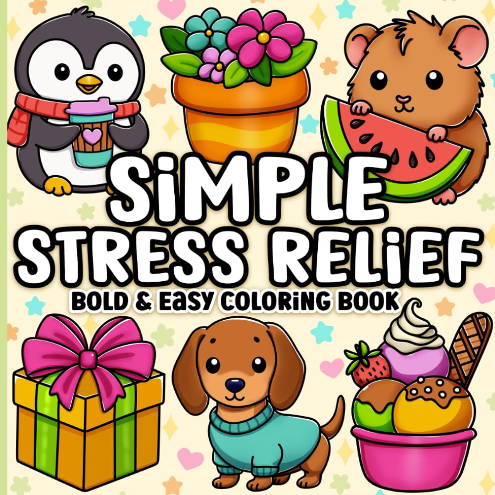 Libro de Colorear Simple y Relajante para Adultos